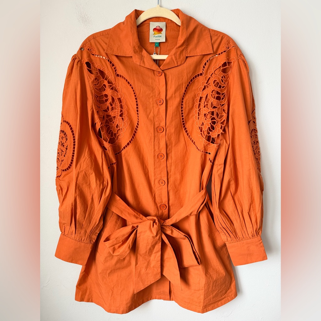 Farm Rio Orange Mini Dress